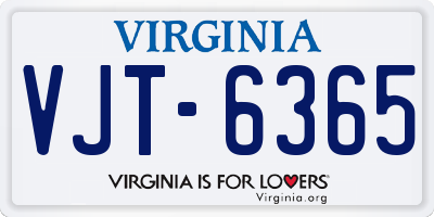 VA license plate VJT6365
