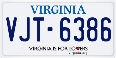 VA license plate VJT6386