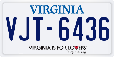 VA license plate VJT6436