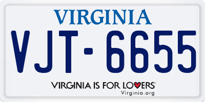 VA license plate VJT6655