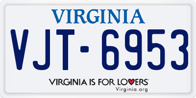 VA license plate VJT6953