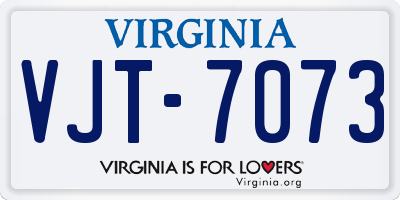 VA license plate VJT7073