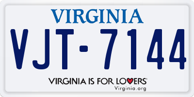 VA license plate VJT7144