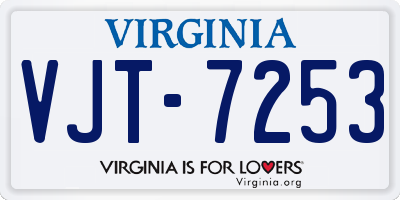VA license plate VJT7253