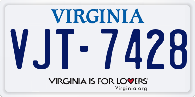 VA license plate VJT7428