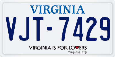 VA license plate VJT7429