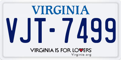 VA license plate VJT7499