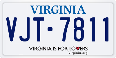 VA license plate VJT7811