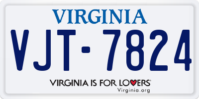 VA license plate VJT7824