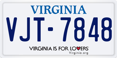 VA license plate VJT7848