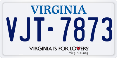 VA license plate VJT7873