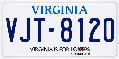 VA license plate VJT8120