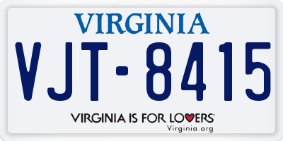 VA license plate VJT8415