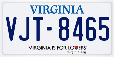 VA license plate VJT8465