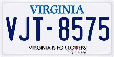 VA license plate VJT8575