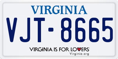 VA license plate VJT8665