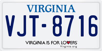 VA license plate VJT8716