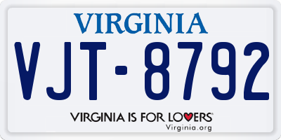 VA license plate VJT8792