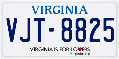 VA license plate VJT8825