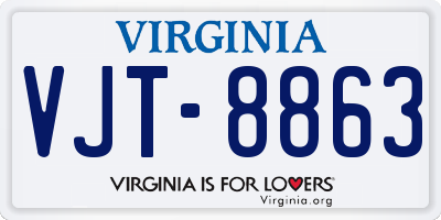 VA license plate VJT8863