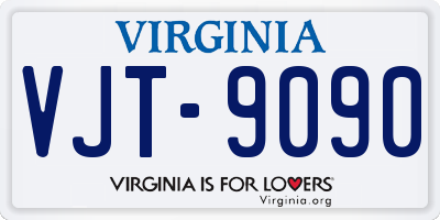 VA license plate VJT9090