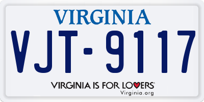 VA license plate VJT9117