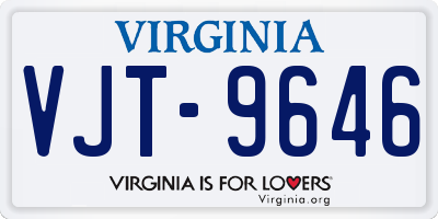 VA license plate VJT9646
