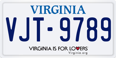 VA license plate VJT9789