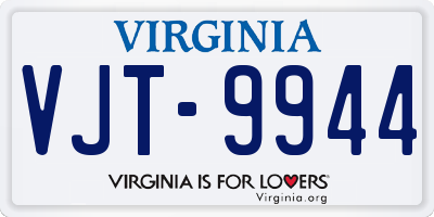 VA license plate VJT9944