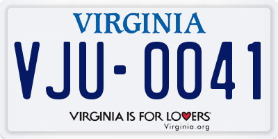 VA license plate VJU0041