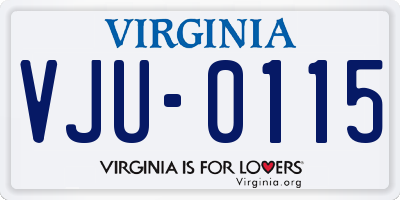 VA license plate VJU0115
