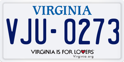 VA license plate VJU0273
