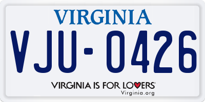 VA license plate VJU0426