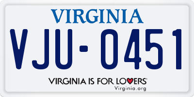 VA license plate VJU0451