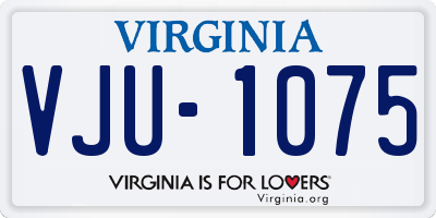 VA license plate VJU1075