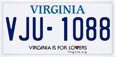 VA license plate VJU1088