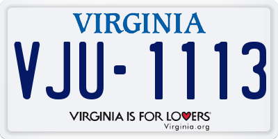 VA license plate VJU1113
