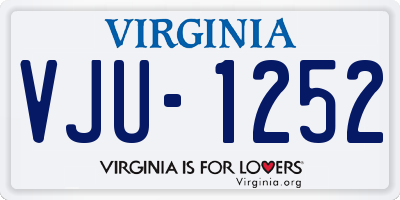 VA license plate VJU1252