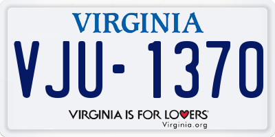 VA license plate VJU1370