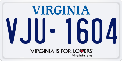 VA license plate VJU1604