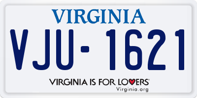VA license plate VJU1621
