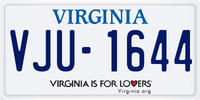 VA license plate VJU1644