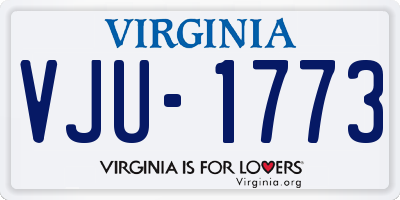 VA license plate VJU1773
