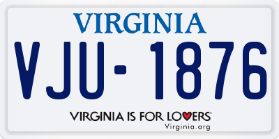 VA license plate VJU1876