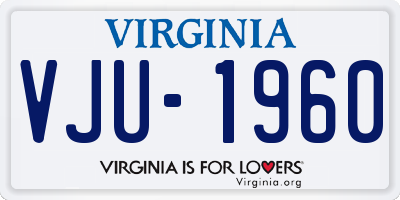 VA license plate VJU1960