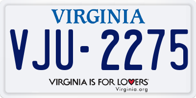 VA license plate VJU2275