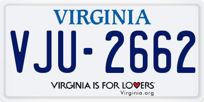 VA license plate VJU2662