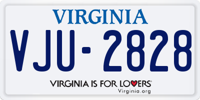 VA license plate VJU2828