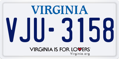 VA license plate VJU3158