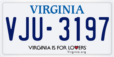VA license plate VJU3197